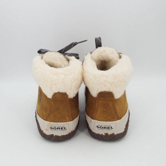 Sorel Out N About NL3404-286 Tan Leather Faux Fur Waterproof Booties Size 6.5 - Picture 7 of 10